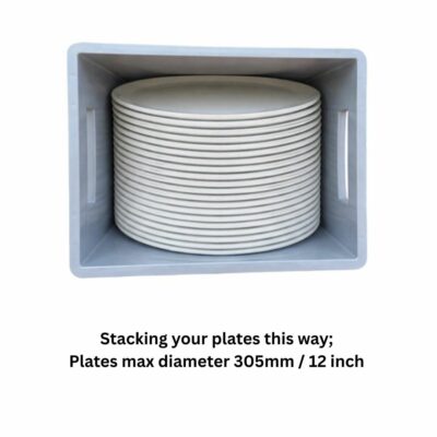 Stacking your plates this way; Plates max diameter 305mm 12 inch - Glassjacks